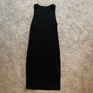 Black Ribbed Stretchy Tank Top Midi Dress Size S